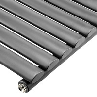 Radiateur ovale horizontal gris anthracite, design moderne, décoratif, luxueux
