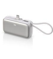 Tragbare Hochkapazitäts-Mini-Powerbank 10000mAh Li-Polymer-Akku 2-in-1 mit Integriertem USB-C-Anschlusskabel 22,5W Schnellladegerät LED