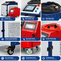 Machine de soudage laser à fibre portative 1500W 4-en-1 refroidie par eau pour l'assemblage de supports métalliques et la signalétique publicitaire
