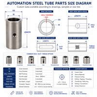 Componentes de tubería de acero para automatización, piezas de tubo cortadas con precisión CNC, tolerancia de 0.2 mm para ensamblaje de equipos automatizados, servicio OEM