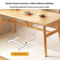 Ensemble de table à manger rectangulaire en bois massif, style minimaliste moderne, pour 4 à 6 personnes, usage domestique et appartement locatif