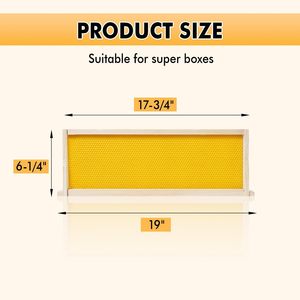 10-Pack 6-1/4-Inch Yellow Beehive <b>Bee</b> Frames with <b>Waxed</b> Pine Wood Foundation Commercial Unassembled Condition - Product Image 3