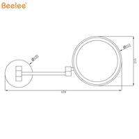 Espejo Cosmético de Pared con Iluminación LED Ajustable, Acabado Bronce Envejecido, con Aumento de 3X, para Baño, Marca Beelee