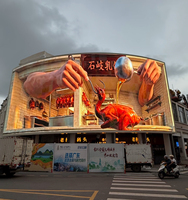 Grand panneau publicitaire LED 3D extérieur à vision directe, effet 3D sans lunettes, mur LED P6 Pixel pour centre commercial, installation facile