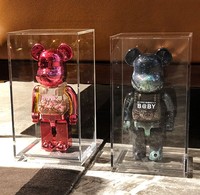 Boîte d'exposition de jouets en acrylique, pièces, ourson en brique, présentoir de blocs de construction, housse de rangement transparente et anti-poussière