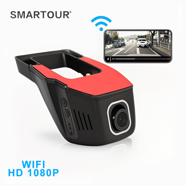 Smartour Dash Camera 1080P TFT Screen Car DVR Video Recorder with WIFI APP Control Dual Lens 170 Angle Recording 1 Year Warranty