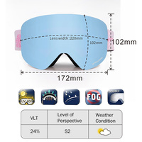 Lunettes de neige personnalisées en gros Lentille anti-buée Interchangeable Sport Uv400 Lunettes de ski de protection