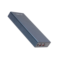 Batterie externe portable en alliage d'aluminium Li-Polymère 30000mAh avec câble USB Type-C à charge rapide 22.5W pour téléphone et ordinateur portable