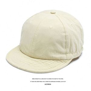 Wholesale Vintage Fashion Short Men's and Women's Black Wash Soft <b>Top</b> Drawstring Tooling Curved Brim Baseball Cap - Product Image 3
