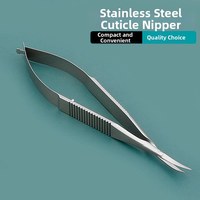 Ciseaux à cuticules russes Stiletto en acier inoxydable ukrainien, coupe-ongles courbé et tranchant, multifonctionnel, pour une manucure facile