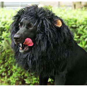Premium divertente Pet costumi leone criniera parrucca con le orecchie per i cani Halloween & natale mascotte taglia L-Black - Product Image 2