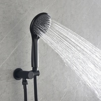 Robinet d'eau chaude et froide à poignée unique, encastré, thermostatique, finition noire mate, en laiton, mitigeur de douche 2 voies