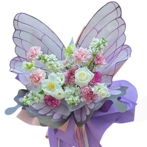 Papier d'emballage papillon fleuri en promotion, en pâte et plastique, pour emballage cadeau et impression pour fleuristes - Product Image 1
