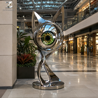 Sculpture d'oiseaux en acier inoxydable poli miroir moderne, statue d'oiseau extérieure personnalisée pour villa, jardin, hôtel, cour, art paysager