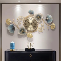 Décoration d'intérieur, horloge murale artisanale en métal suspendue pour salon, décoration végétale de luxe, design moderne