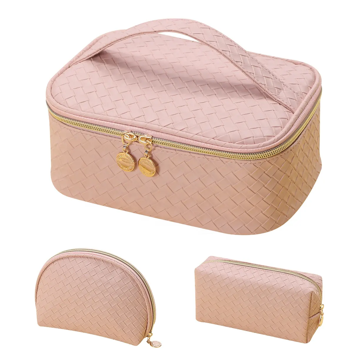 Iso Bsci Certificate OEM/ODM Wholesale Travel Organizer Wash Bag Pu Leather Toiletry Bag For Women Luxury Cosmetic Bags Set