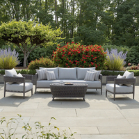 Modernes 4-teiliges Gartenmöbel-Set High-End-Stoff-Gesprächs sofa für das Garten-Hotel-Eingangs-Wohnzimmer für Außenbereiche
