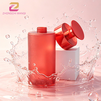 Flacon pompe cylindrique en PET rouge mat de luxe 800 ml pour emballage de shampoing, après-shampoing et lotion corporelle pour salon de coiffure