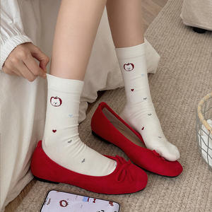 Calcetines <span class=keywords><strong>de</strong></span> punto para mujer, estilo académico, con diseño <span class=keywords><strong>de</strong></span> cachorro <span class=keywords><strong>de</strong></span> dibujos animados japonés, sin costuras, flocados, apilados, novedad primavera 2025 - Product Image 2