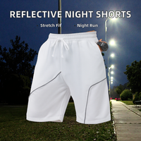 Shorts de course de nuit pour homme, décontractés, à motif uni, épais, réfléchissants, imperméables, anti-plis, respirants, séchage rapide, élastiques