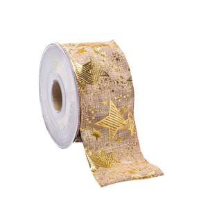 Nastro di cotone stella animata naturale 20 m x 3.8 cm - Product Image 2