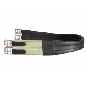 Cincha de cuero para caballo sin desgarros, de calidad garantizada, hecha a mano con cuero curtido suave y hebillas de rodillo para equitación. - Product Image 1