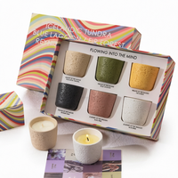 Bougie parfumée en verre de luxe avec couvercle en forme de nœud, parfum Poire anglaise et Freesia, coffret cadeau pour la Saint-Valentin, Noël, Diwali, fabriquée à la main en cire de soja