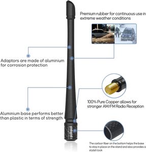 Antena AM/FM para <span class=keywords><strong>Jeep</strong></span> <span class=keywords><strong>Wrangler</strong></span> JK JT JL JLU JKU <span class=keywords><strong>Sahara</strong></span> <span class=keywords><strong>Rubicon</strong></span> Sport 2007-2023, reemplazo de antena flexible para <span class=keywords><strong>Jeep</strong></span> Gladiator - Product Image 3