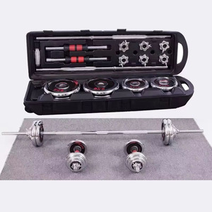 Ensemble d'haltères et de barres en acier de 50 kg et 55 kg, revêtement coloré, équipement de <span class=keywords><strong>fitness</strong></span> pour la maison, entraînement des muscles des bras - Product Image 5