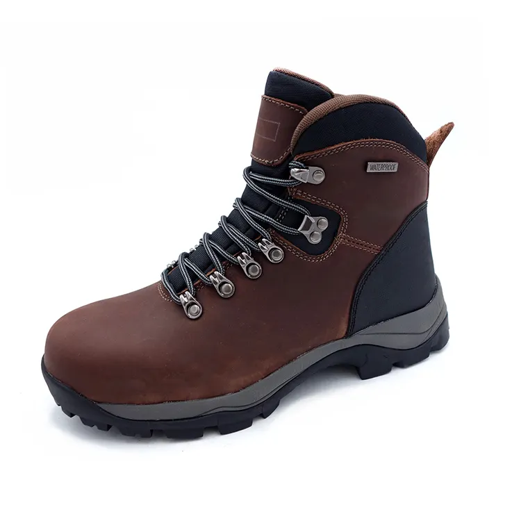 Horse-zapatos de seguridad para el trabajo, calzado con punta de acero resistente, de cuero nobuk, Color caballo