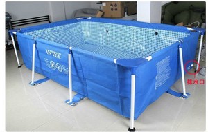 Piscine gonflable rectangulaire <span class=keywords><strong>INTEX</strong></span> pour enfants avec cadre en PVC, pompe filtrante, échelle, pour jardin familial, sports aquatiques en plein air - Product Image 3