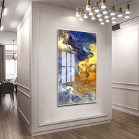 Affiche sur toile aux couleurs abstraites et oniriques, Peinture murale de paysage, Décoration murale pour salon, Impression d'art moderne, Peinture sur porcelaine et cristal
