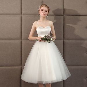 Wedding Dress A-Line Tulle Sweetheart Neckline Natural Waist Zipper Closure Simple Elegant Bridal Gown - Product Image 3