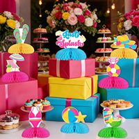 Decoraciones para Despedida de Soltera con Temática de Piscina, Centros de Mesa de Panal de Abeja 'Último Grito' y Decoración de Mesa Tropical para Suministros de Fiesta de Verano en la Playa