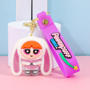 Милый плюшевый кролик-брелок с силиконовым карабином, 3D форма, креативный маленький подарок, подвеска для рюкзака, модный тренд, оптом - Product Image 5