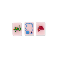 Ensemble de tuiles de Mahjong américain de luxe, thème chat rose pastel mignon, avec empreintes de pattes et sac nuage rembourré, en précommande