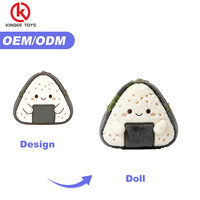 Kantong Boneka Bentuk Onigiri Custom Made Isi Nasi untuk Promo Sushi Bahan Kain Lembut Bersertifikat CE 12cm 100 Pcs MOQ OEM