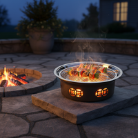 Barbecue coréen moderne en acier et alliage d'aluminium, sans fumée, avec dispositif de sécurité anti-flamme, facile à assembler et à nettoyer