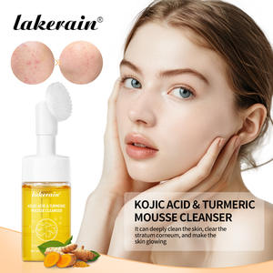 Nouveau produit Lakerain nourrit en profondeur nettoie en douceur rafraîchit contrôle l'huile et éclaircit les cicatrices d'acné <span class=keywords><strong>mousse</strong></span> nettoyante au curcuma - Product Image 2