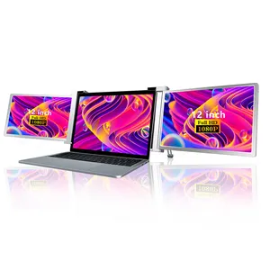 Extensión de monitor de pantalla triple portátil Monitor LCD de 12 pulgadas fopo nuevo modelo para portátil inteligente 1080p pantalla FHD