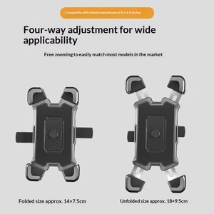 Support universel pour téléphone de moto à 4 bras extensibles, support de guidon de vélo, support de rétroviseur anti-vibration, support de navigation moto, vente en gros - Product Image 3