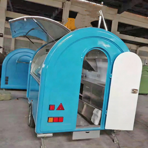 Mini remorque alimentaire mobile bleu pastel avec acier inoxydable pour la vente de glaces et de collations, restauration commerciale lors d'événements en plein air - Product Image 3