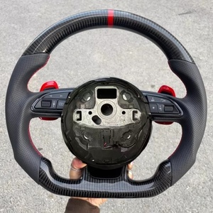 Volante de Fibra de Carbono de Alta Calidad con Cuero Perforado para Audi A3 A4 A5 <span class=keywords><strong>A6</strong></span> A7 Q3 Q5 Q7 RS4 RS5 - Product Image 1