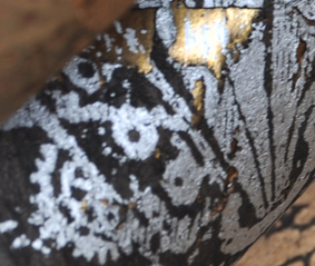 De plata Damasco negro corcho metálico plata 209