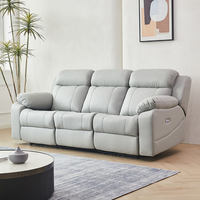 Ensemble de canapés inclinables électriques en cuir à trois places, luxe moderne, télécommande, vente chaude, salon