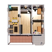 Fournisseur de maison préfabriquée de luxe à bas prix maison préfabriquée prête à l'emploi maison mobile prête à l'emploi villa maisons en paquet plat de 2 3 chambres à coucher