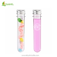 Ecannal 30ml 40ml 50ml 70ml 80ml 100ml Bouteille en plastique transparente PET Tube mince avec bouchon à vis pour bonbons Grains de café