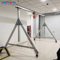 Fournisseur chinois réputé HNTIWIN, palan mobile à cadre en A de 5 tonnes, petit pont roulant en aluminium avec moteur, hauteur de levage de 10 m