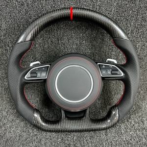 Volante de cuero duradero de fibra de carbono Real para <span class=keywords><strong>Audi</strong></span> A3 A4L A5 A6L A7 <span class=keywords><strong>A8</strong></span> Q5 Q7 Q8 TT R8, volante de coche Universal de lujo - Product Image 1
