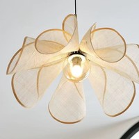 Lustre floral artistique de style crème français pour salons, salles à manger, chambres et salons de thé - Type à suspension filaire